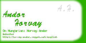 andor horvay business card